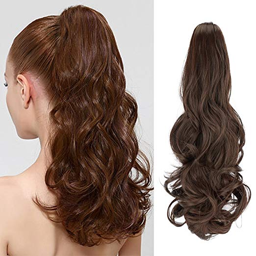 20〞Claw Ponytail Clip in Hair Extensions Hairpiece Synthetic Light Curly Soft Silky Nature Looking Heat-Resisting Different Colors for Women Fashion and Beauty-2/33#